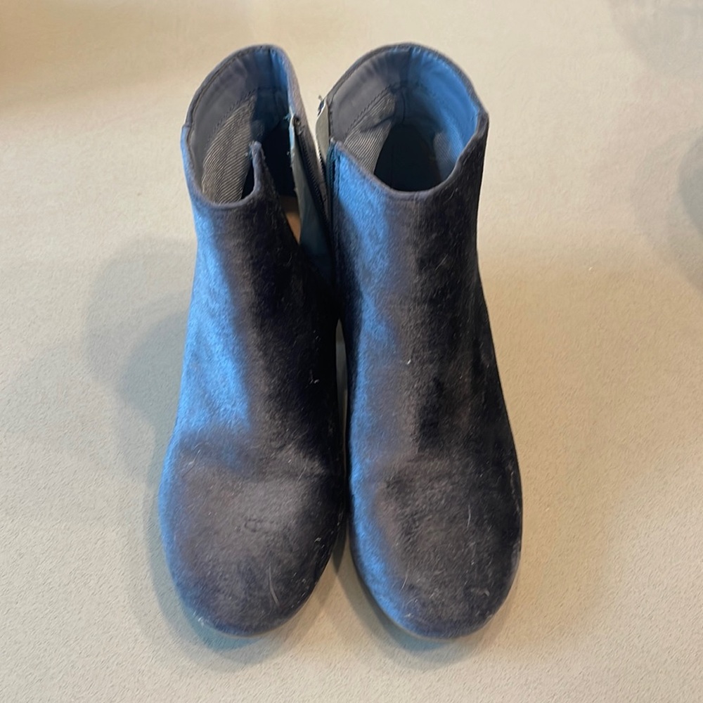 Blue suede boots. No damage